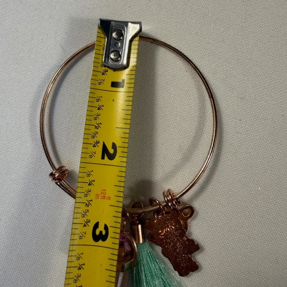 LOL Surprise‎ Rose Gold Tone Charm Bangle Planet Tassel Crystal Point